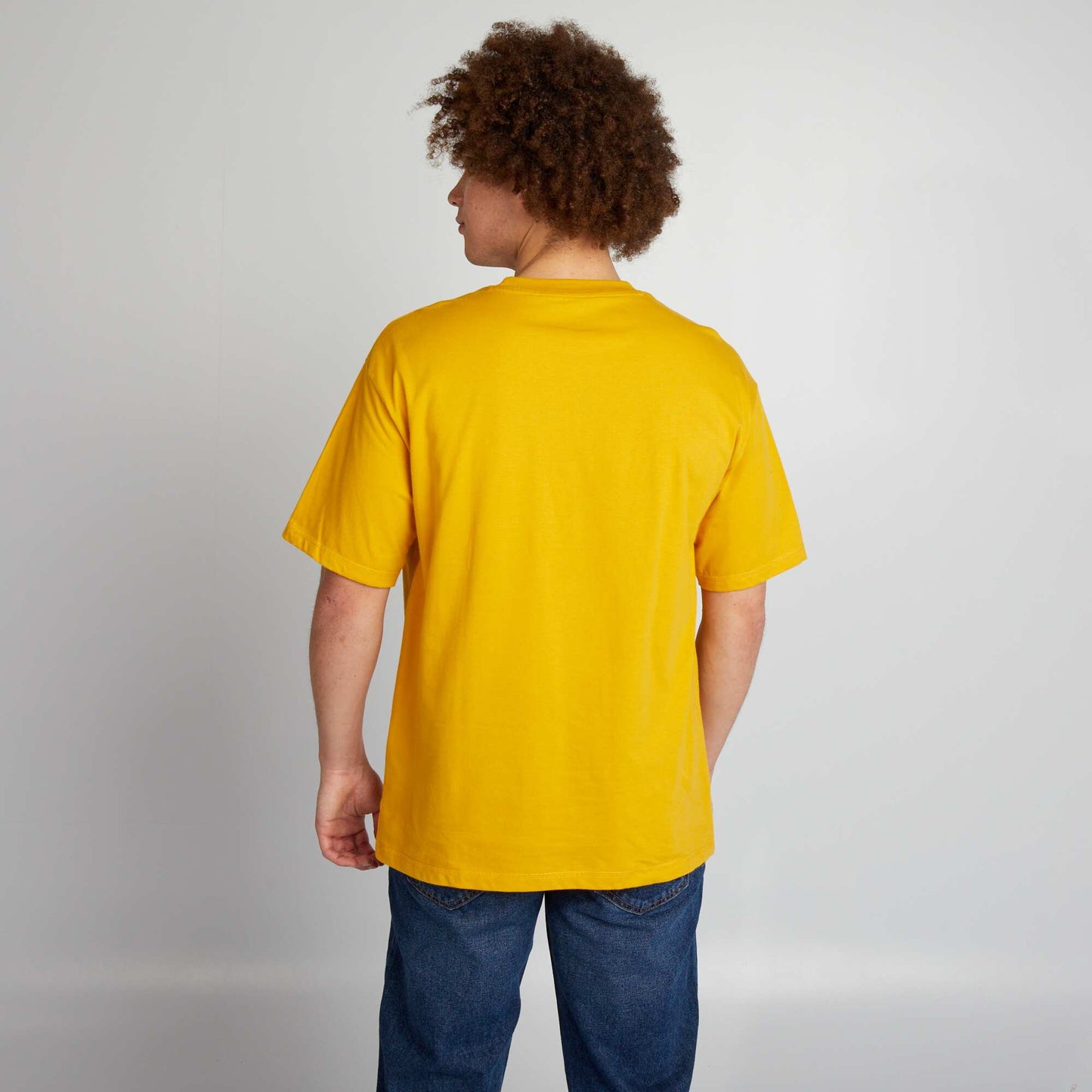 Plain loose-fit T-shirt YELLOW