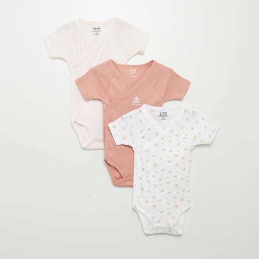 Pack of 3 printed bodysuits WHITE