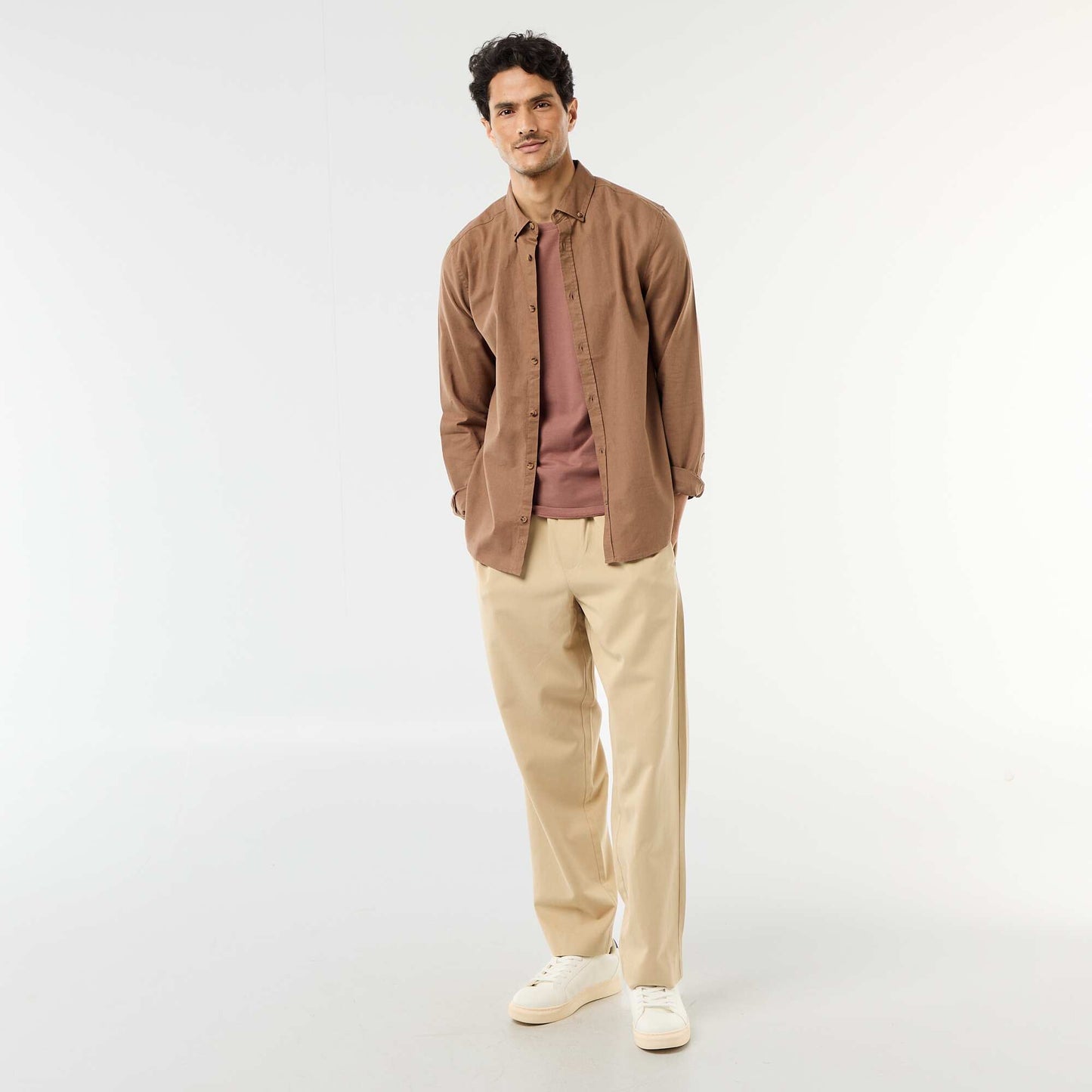 სადა მაისური - ვიწრო ყავისფერი