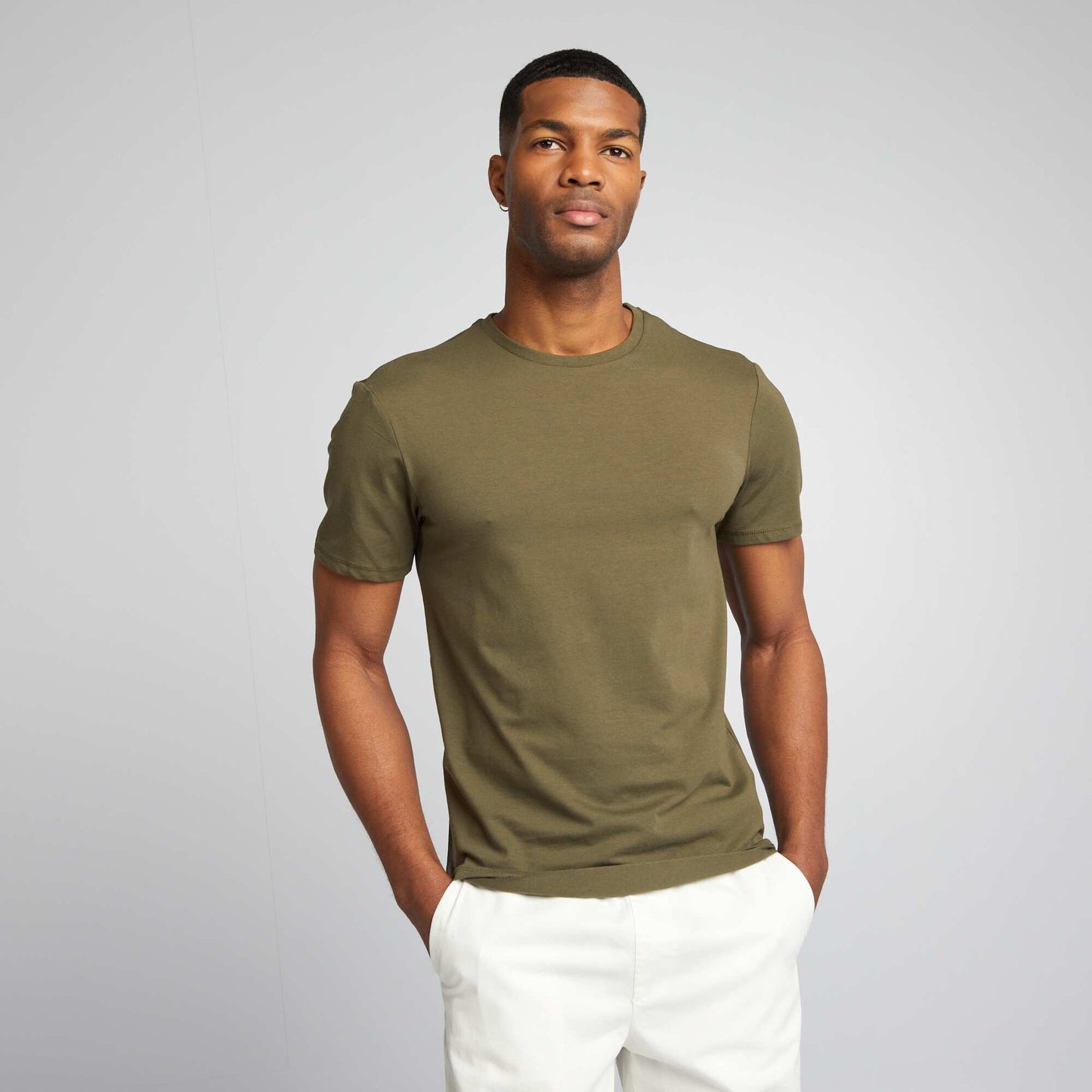 Plain T-shirt - Muscle shirt KHAKI