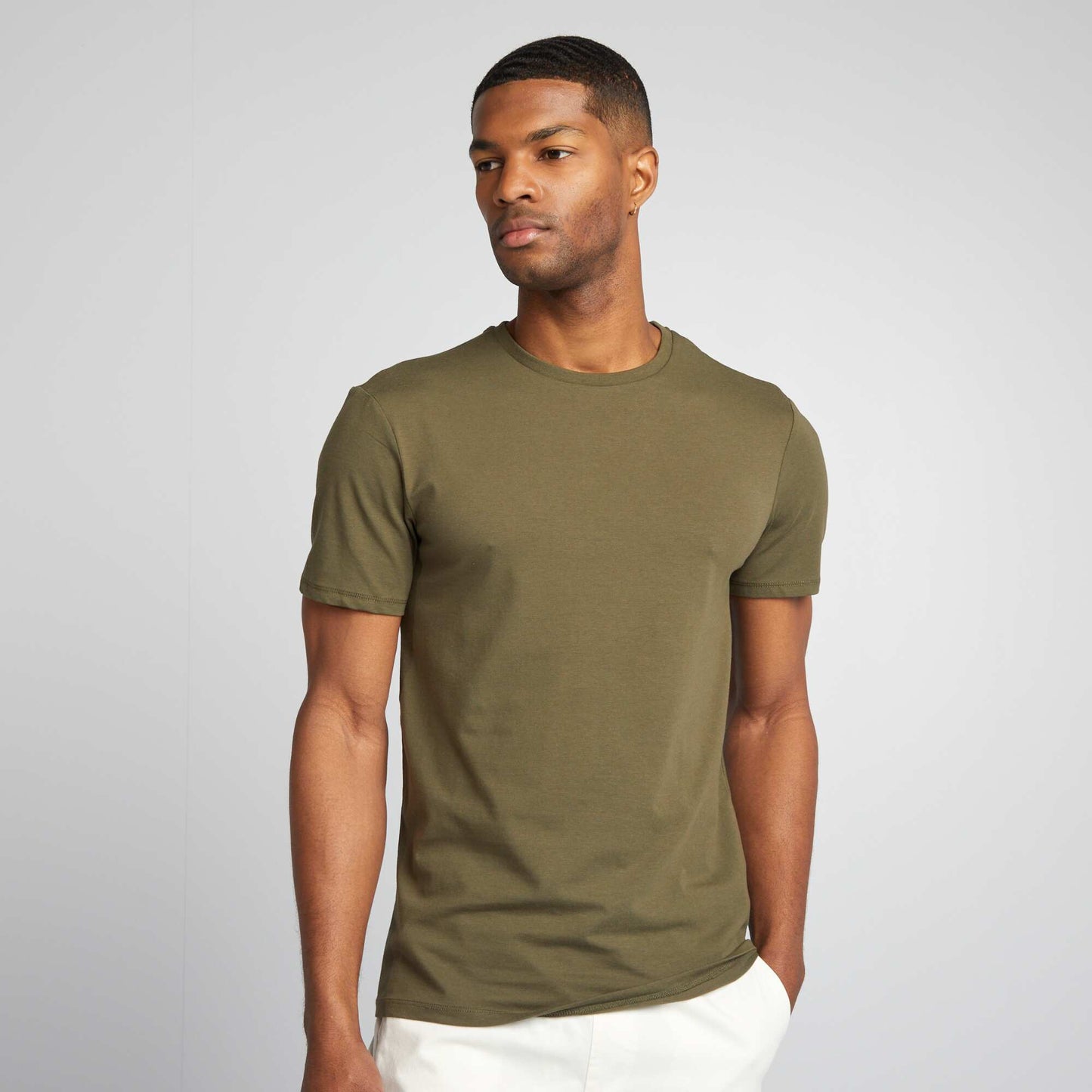 Plain T-shirt - Muscle shirt KHAKI