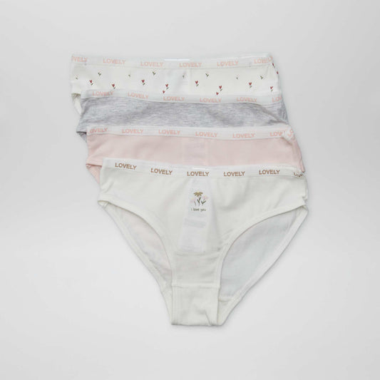 Pack of 4 pairs of printed briefs WHITE