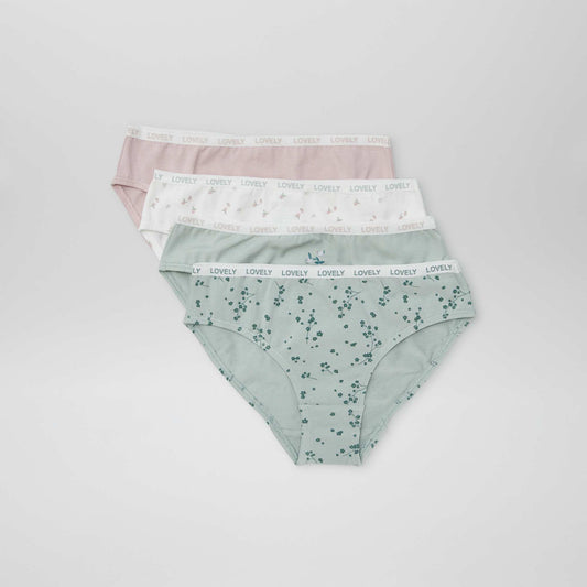 Pack of 4 pairs of printed briefs GREEN