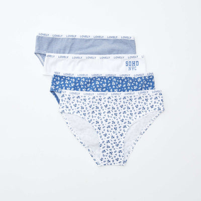 Pack of 4 pairs of printed briefs WHITE