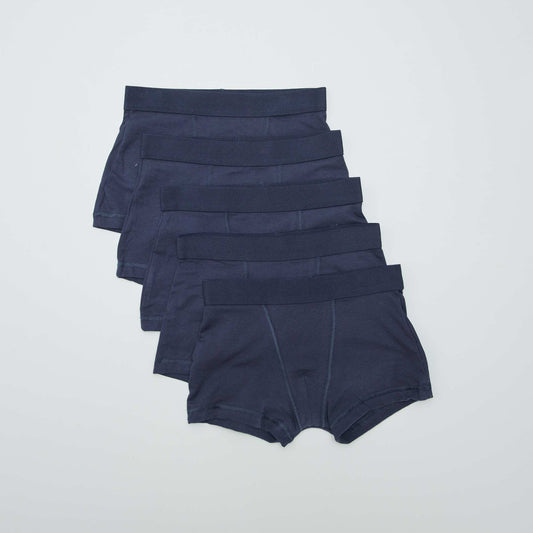 5 plain boxers BLUE