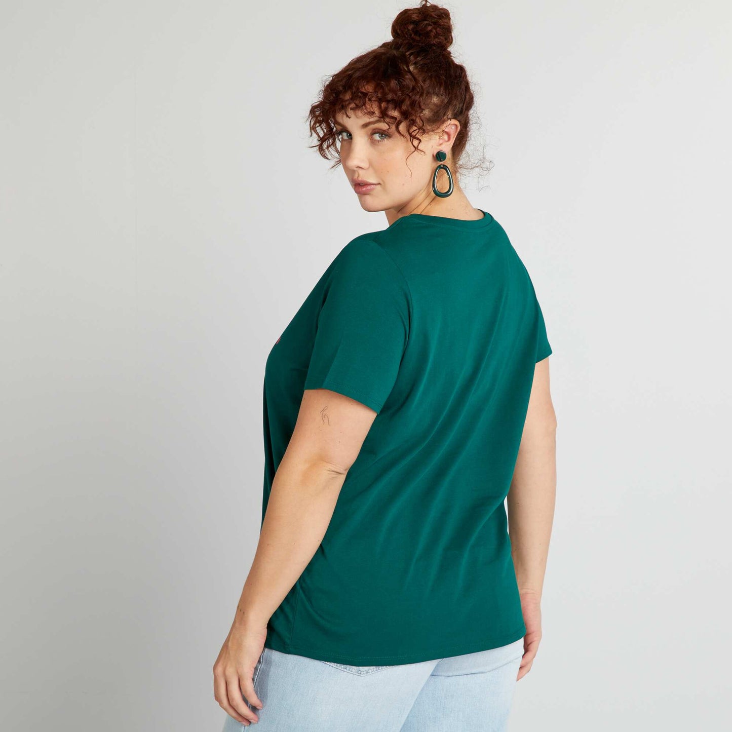 Printed cotton T-shirt GREEN