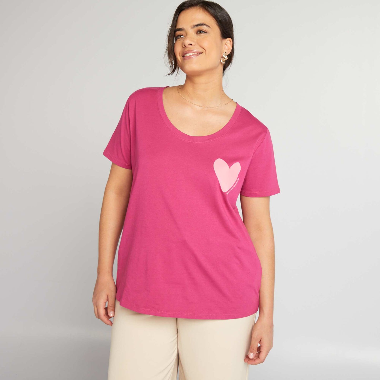 Printed cotton T-shirt PINK