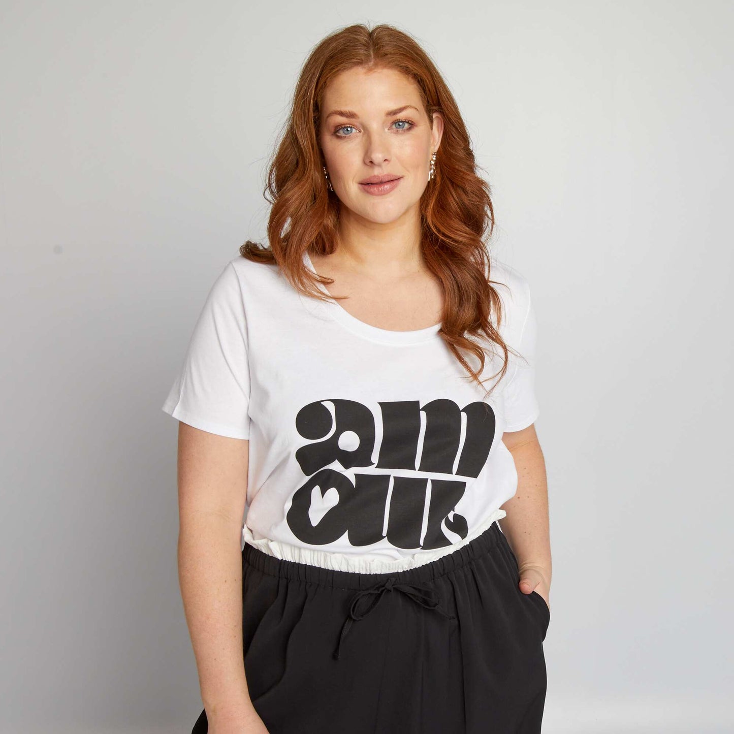 Printed cotton T-shirt WHITE