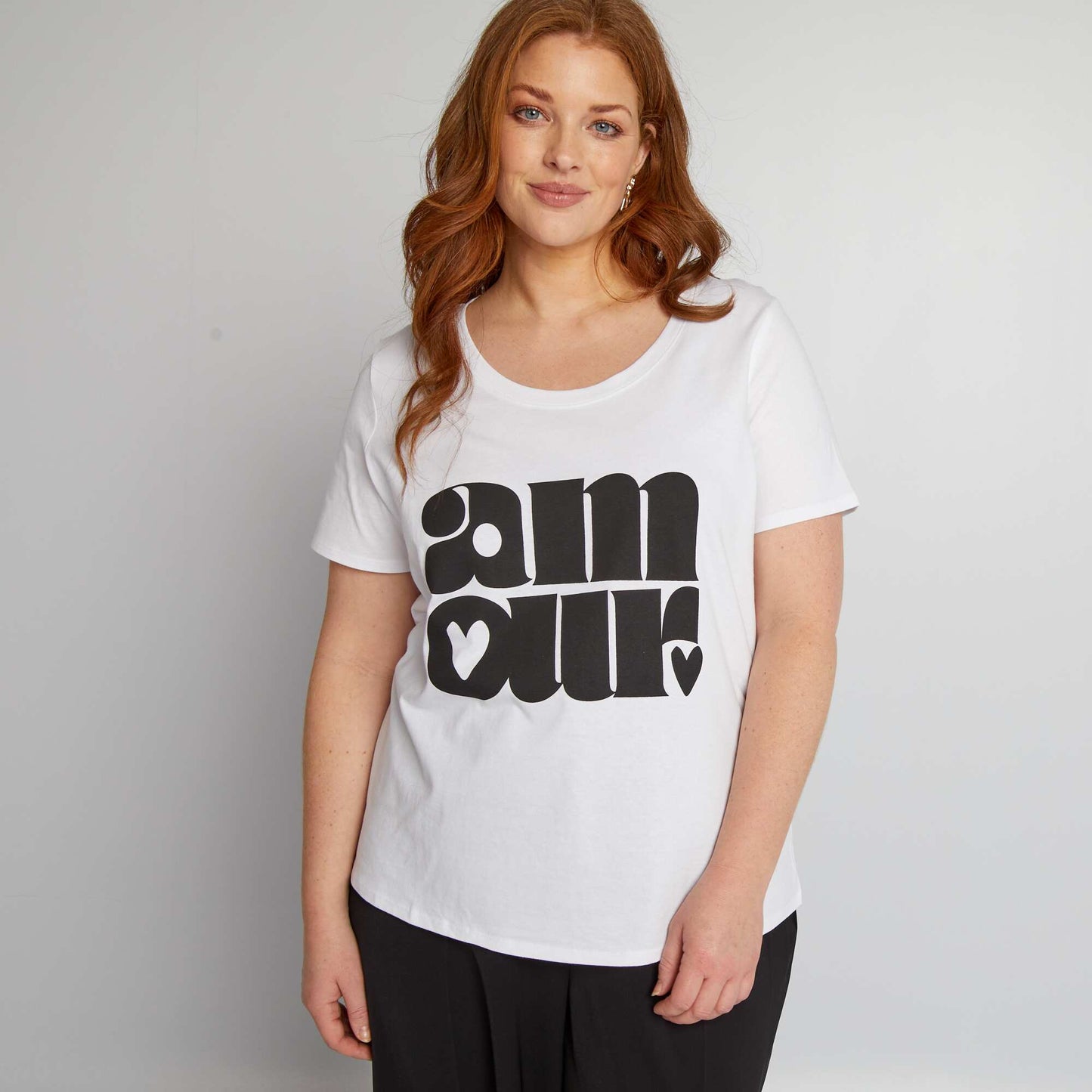 Printed cotton T-shirt WHITE