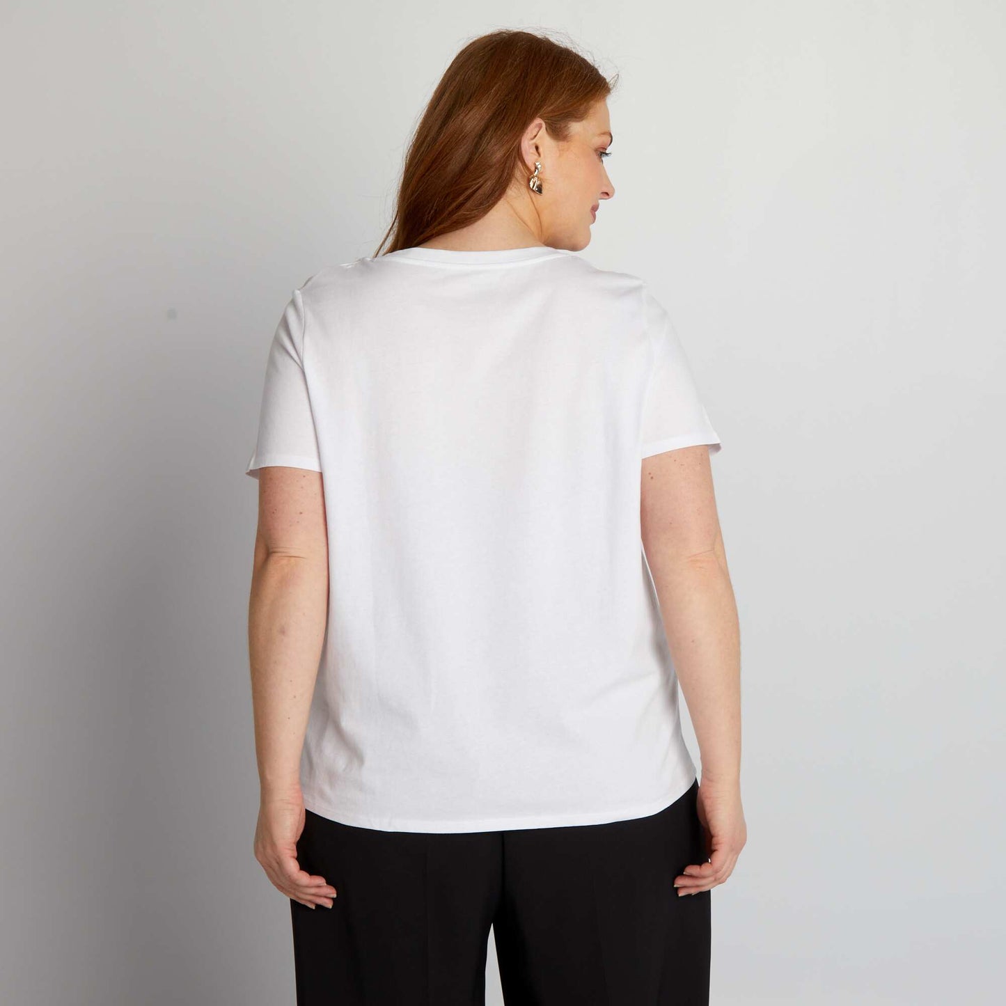 Printed cotton T-shirt WHITE