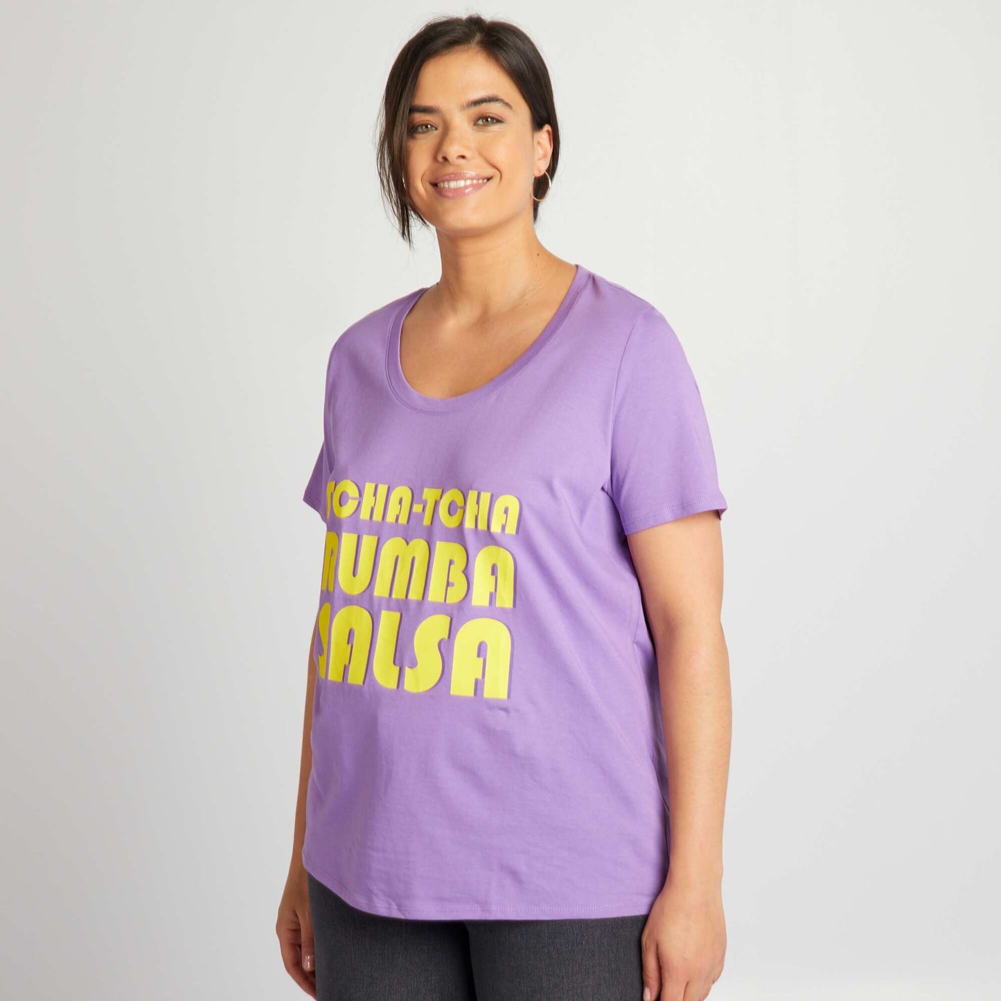 Printed cotton T-shirt PURPLE