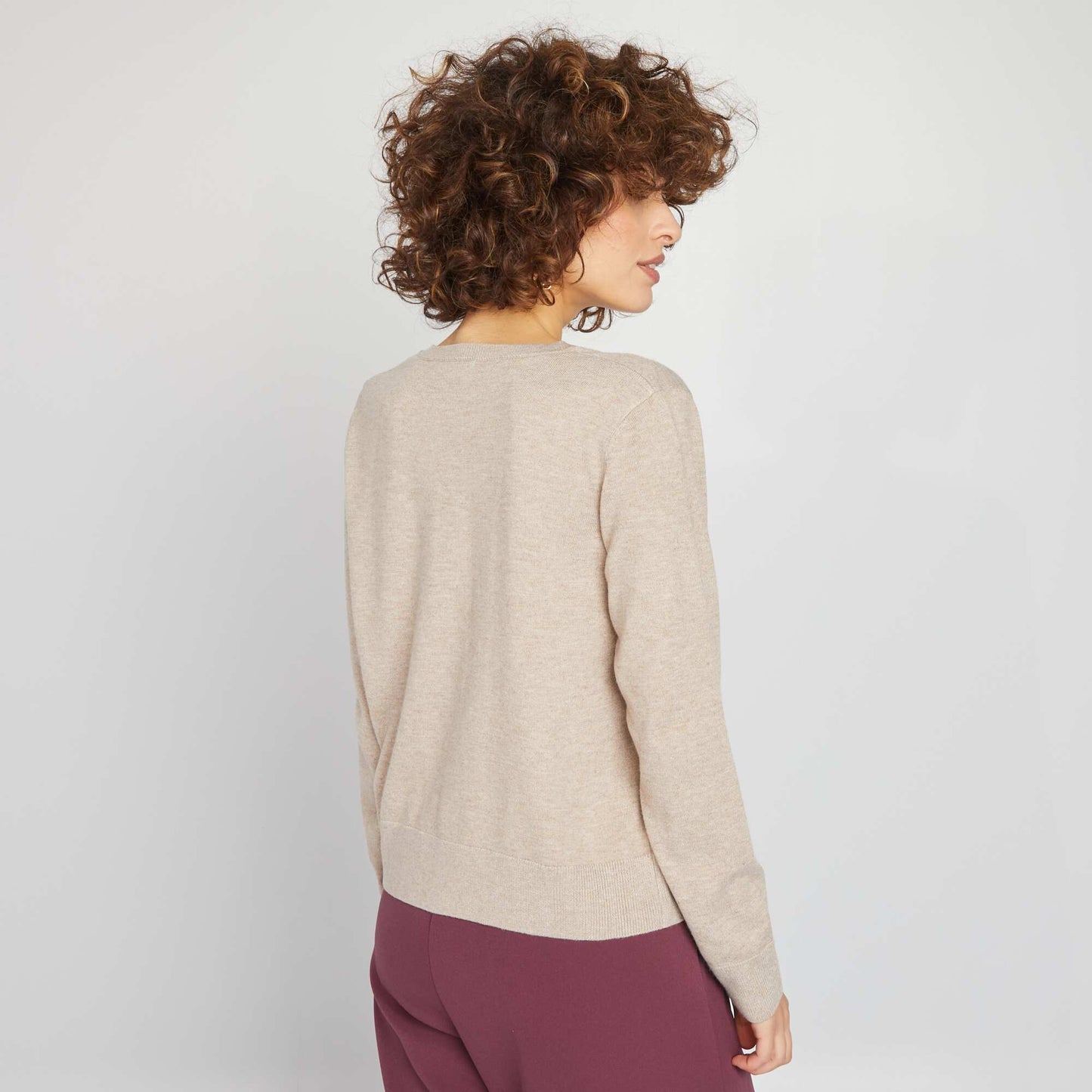 Long-sleeved cardigan BEIGE