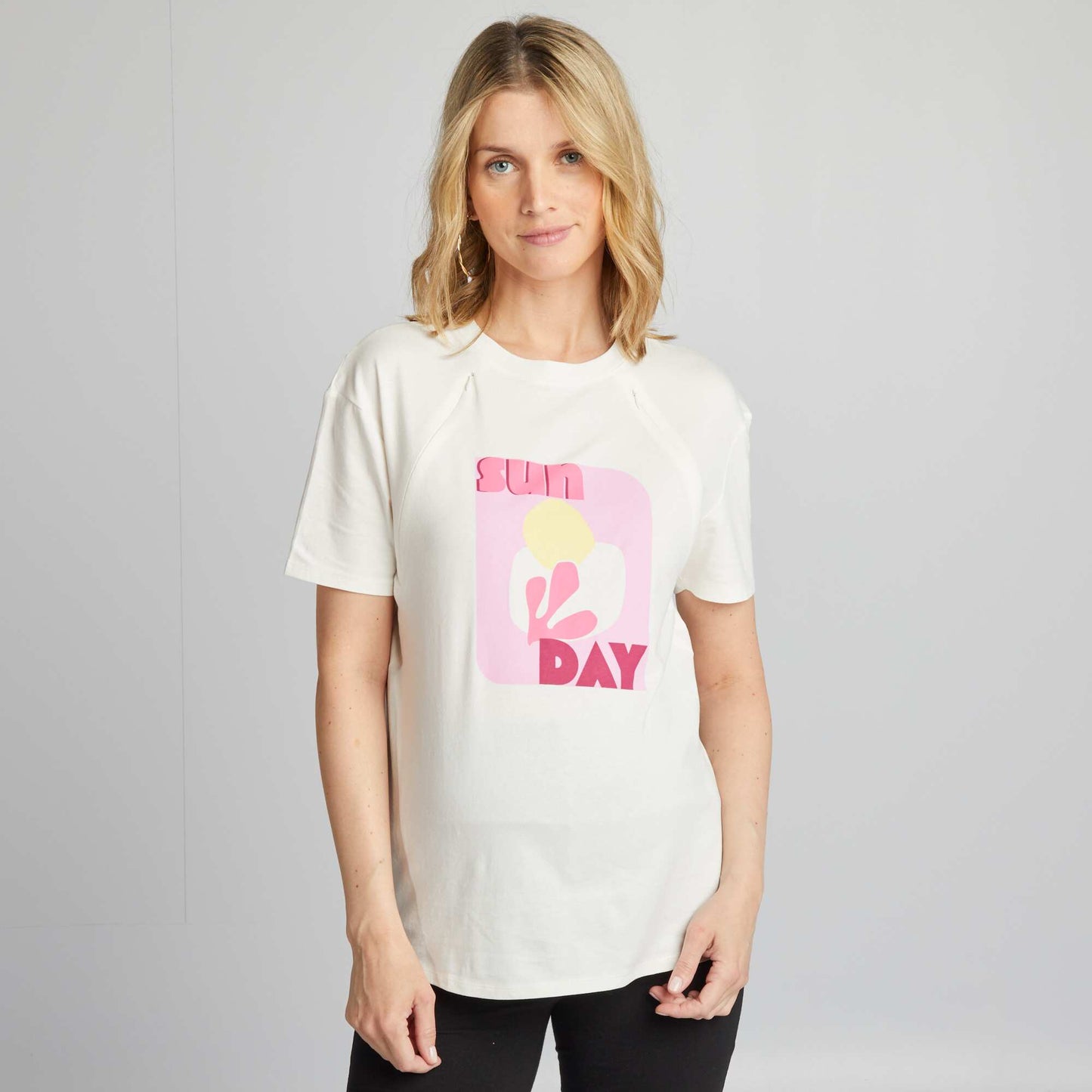 Nursing T-shirt with openings WHITE