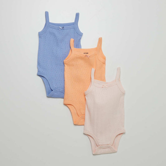 Pack of 3 strappy bodies BLUE