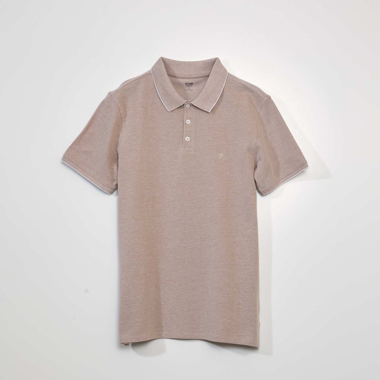 Cotton piqué polo shirt BEIGE