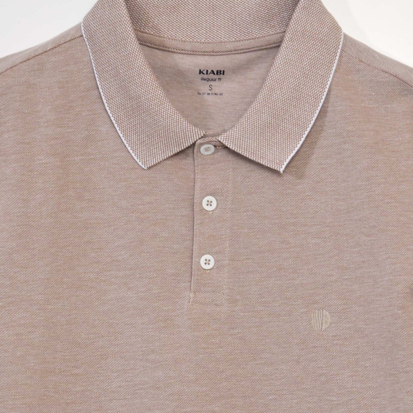 Cotton piqué polo shirt BEIGE