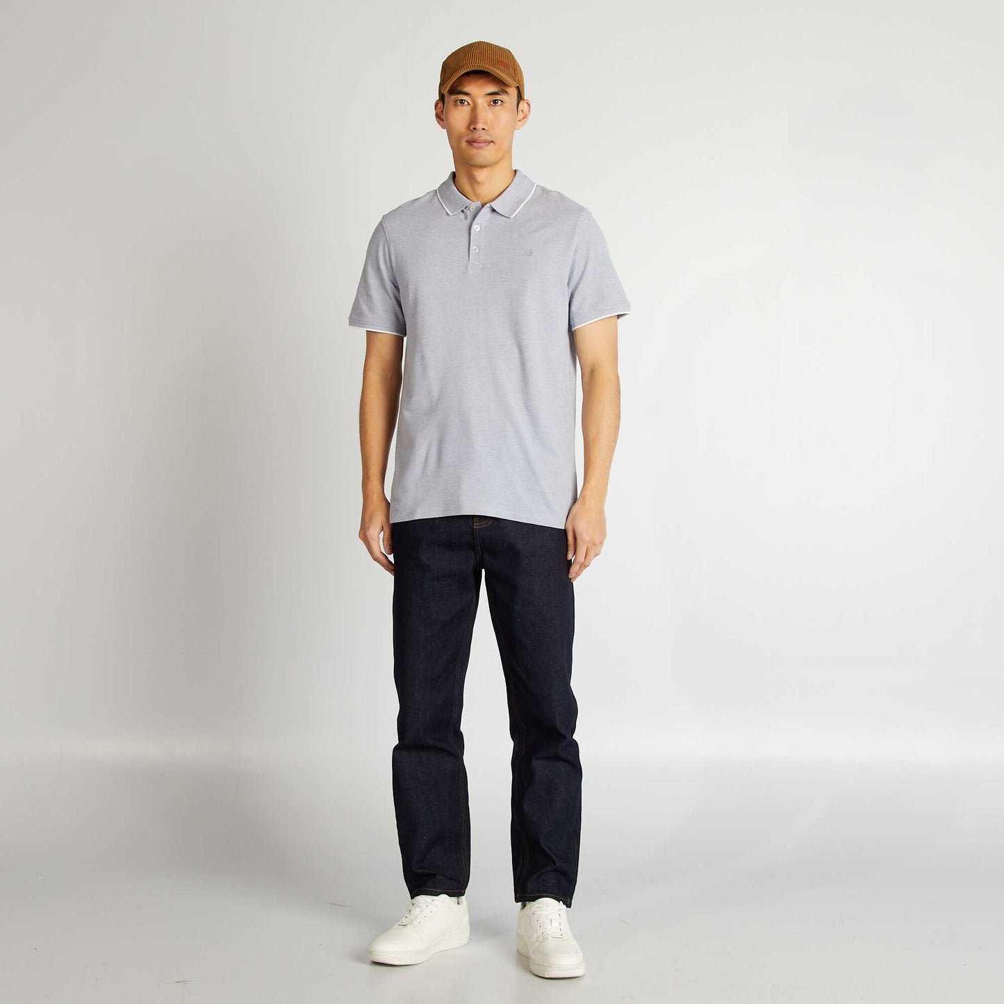 Cotton piqué polo shirt BLUE