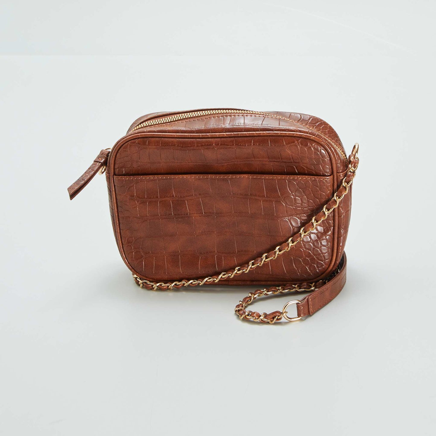 Synthetic shoulder bag BROWN