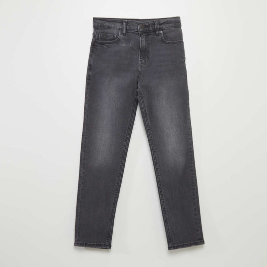 Slim-fit jeans with adjustable waist BLACK