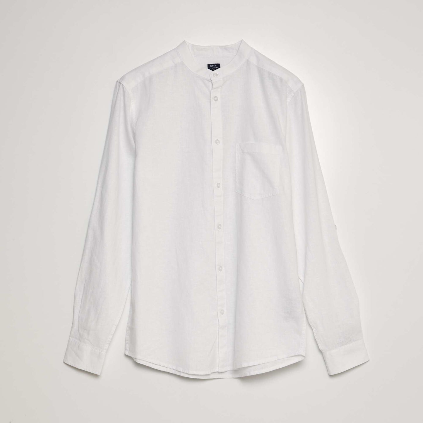 Mandarin collar shirt white