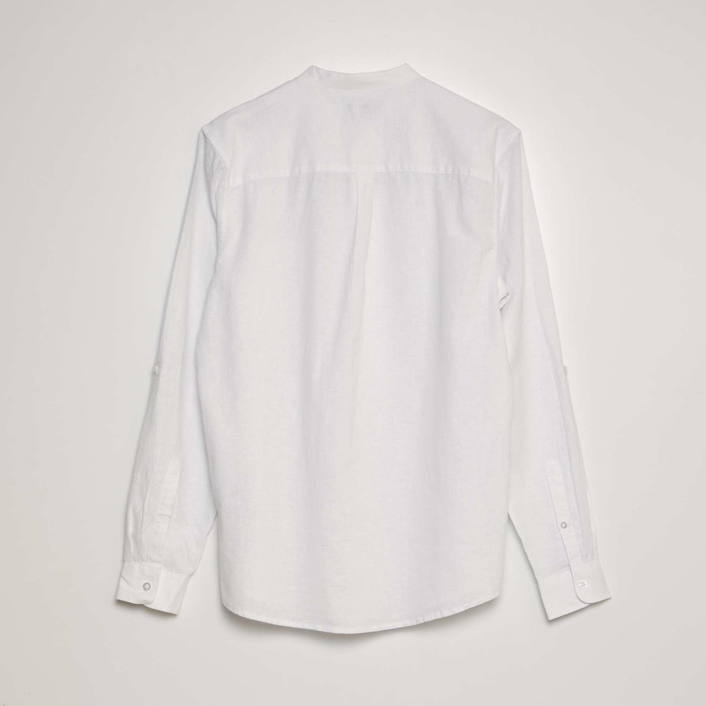 Mandarin collar shirt white