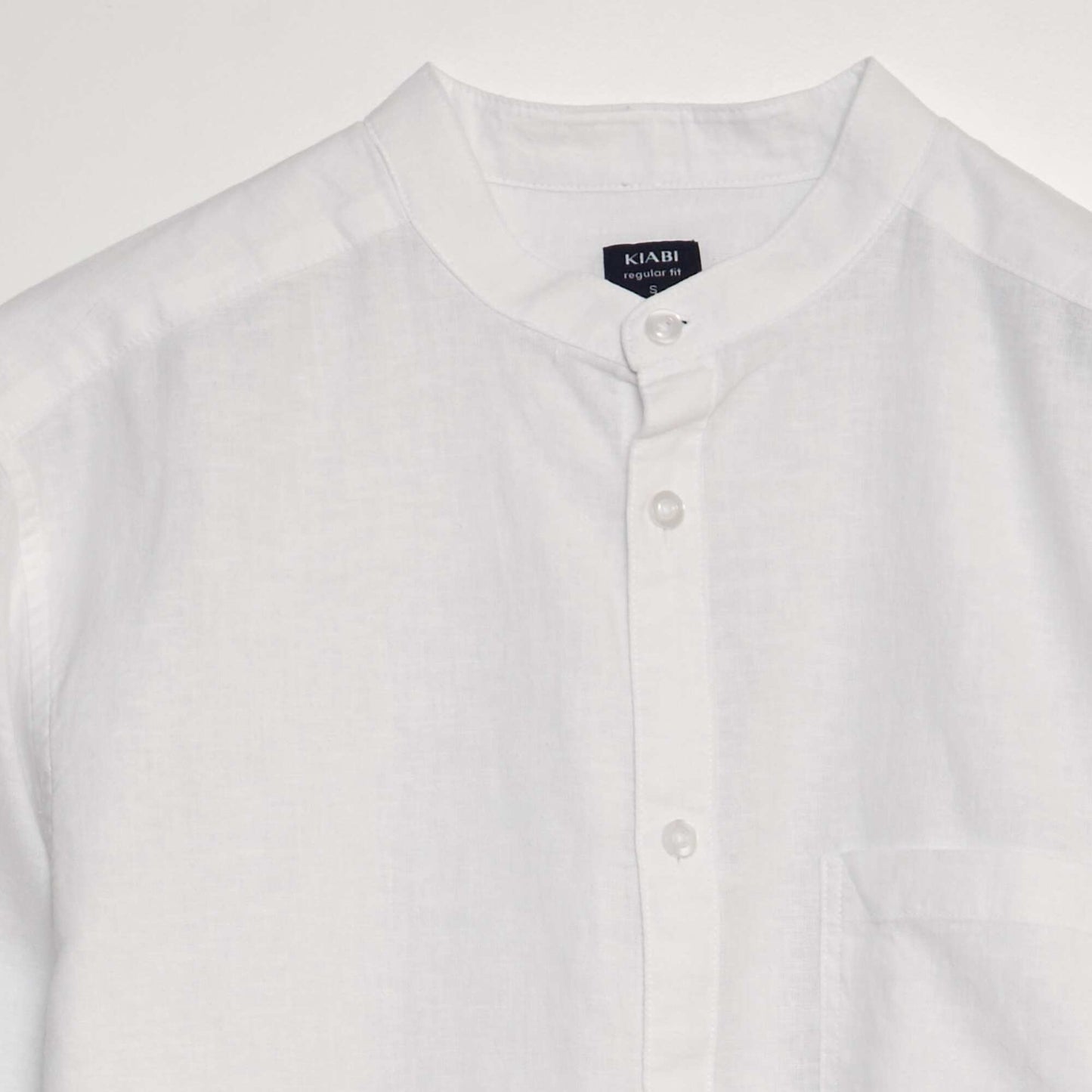 Mandarin collar shirt white