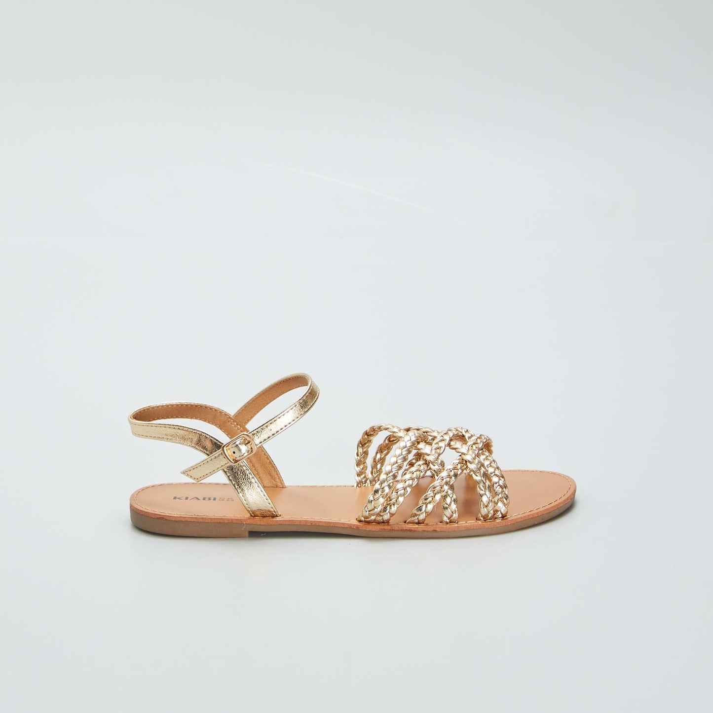 Flat sandals with braided straps YELLOW