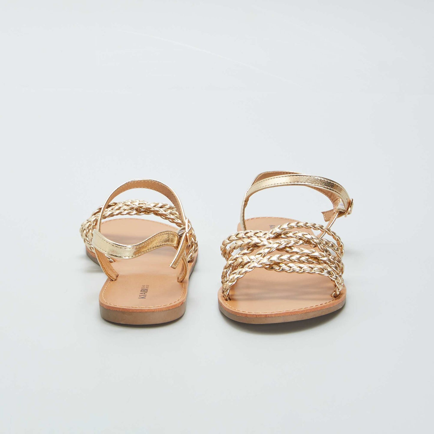 Flat sandals with braided straps YELLOW