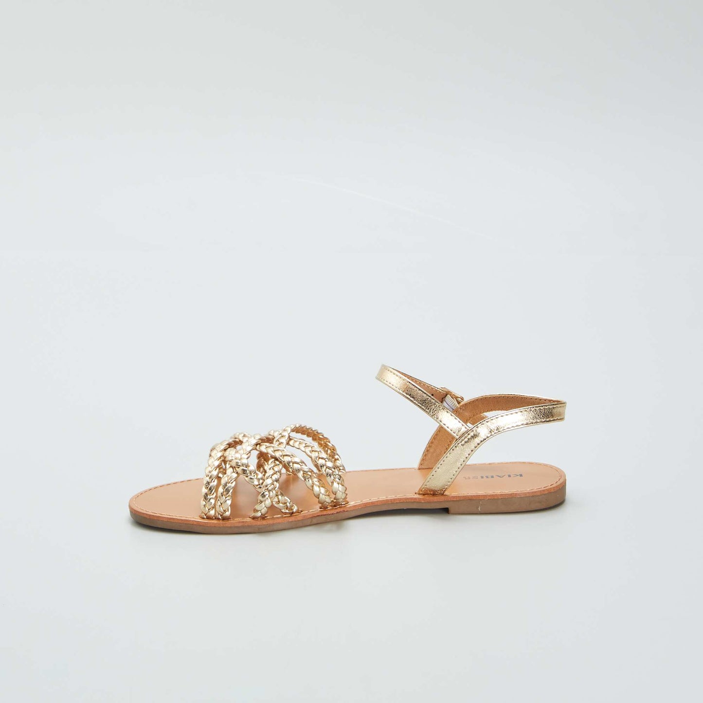 Flat sandals with braided straps YELLOW