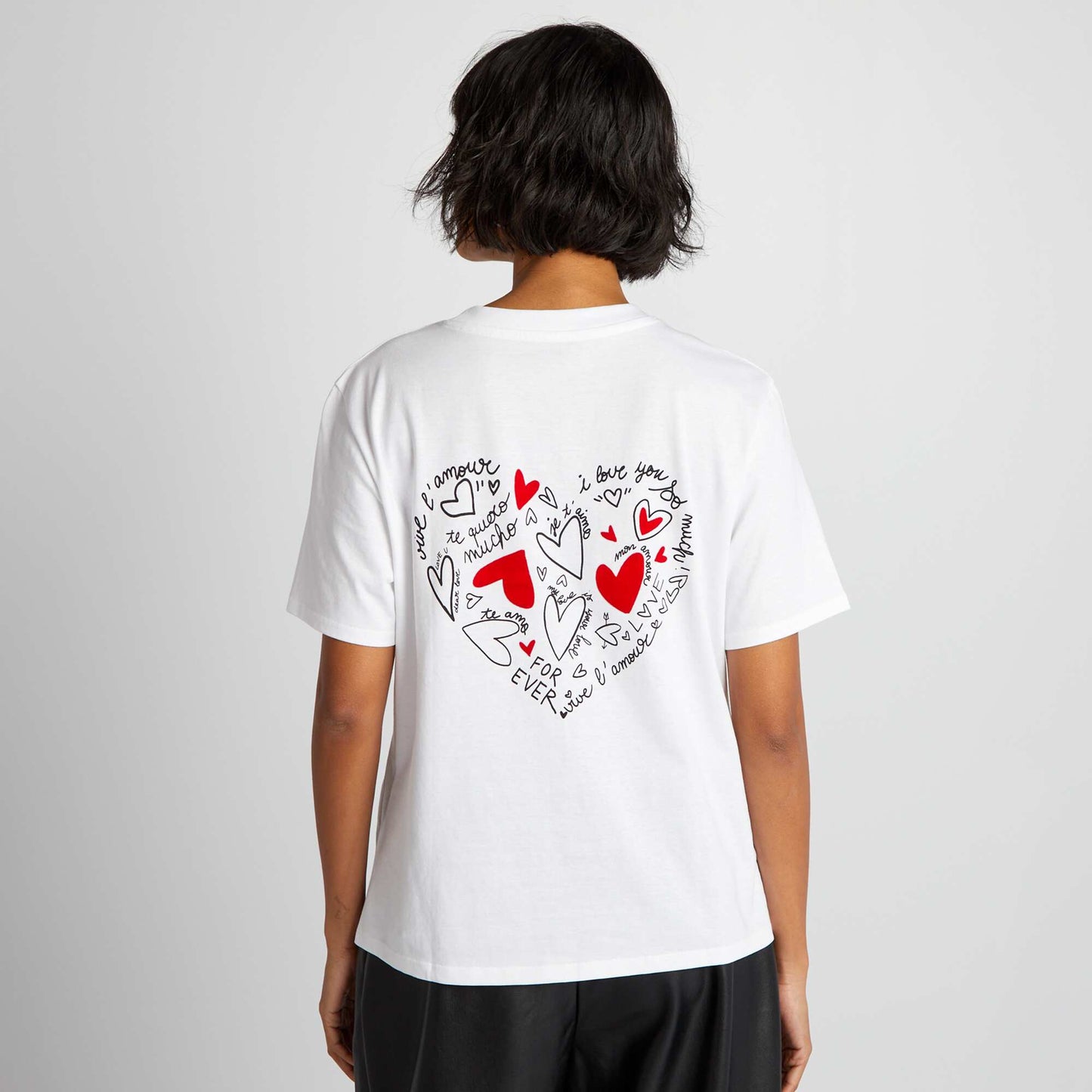 Heart print T-shirt WHITE