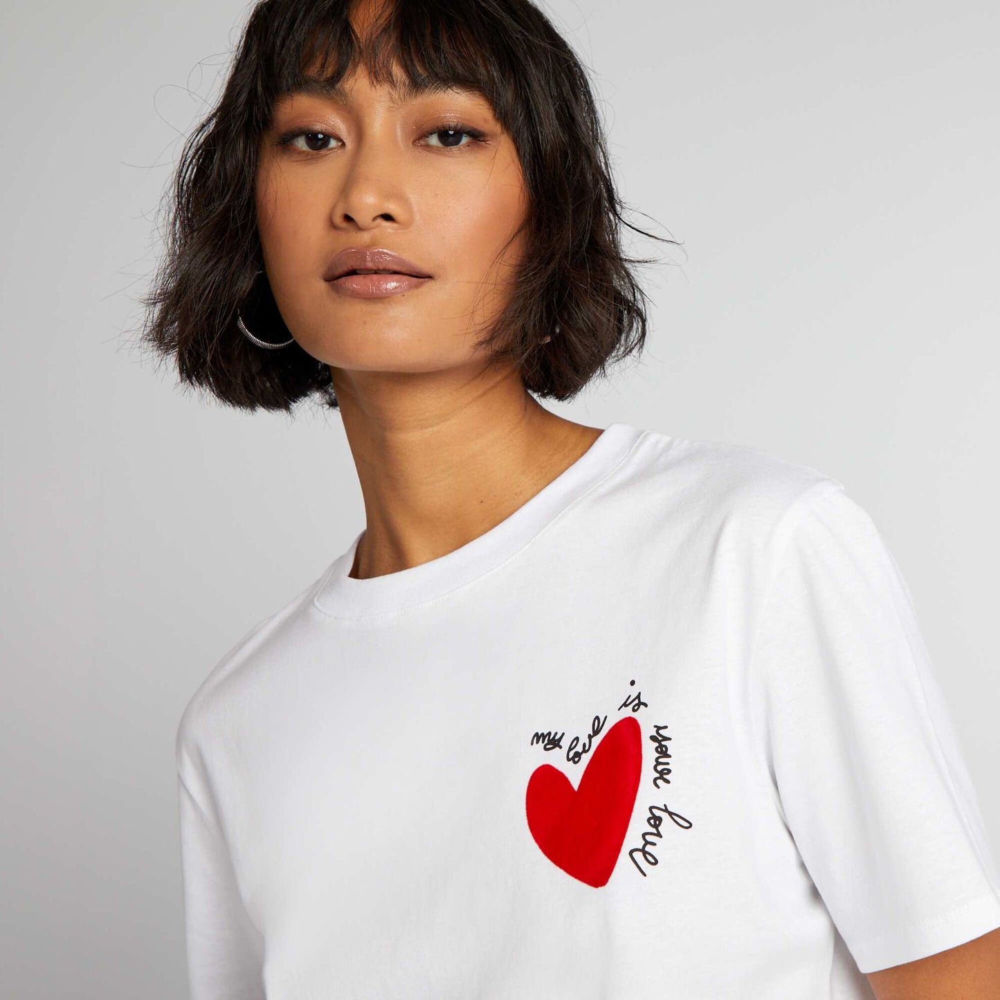 Heart print T-shirt WHITE