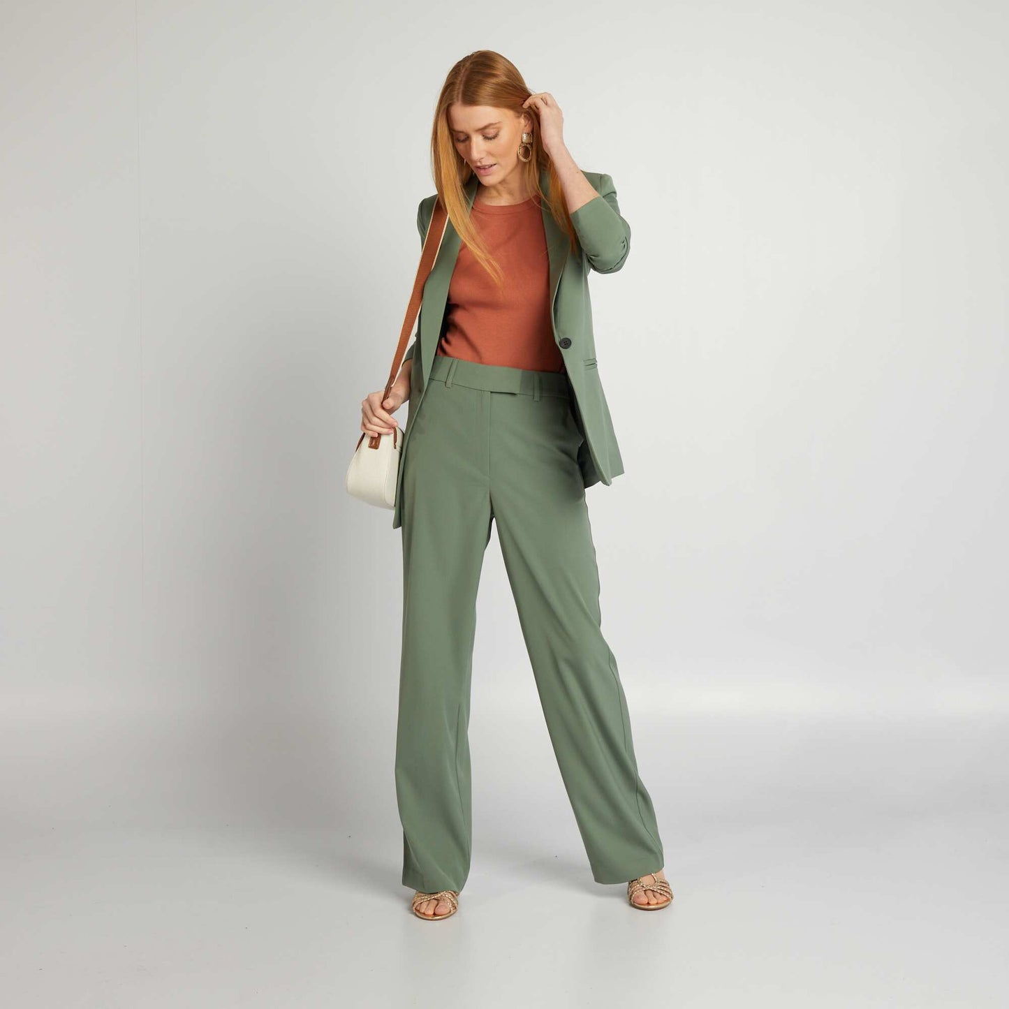 Flowing tailored trousers GREEN