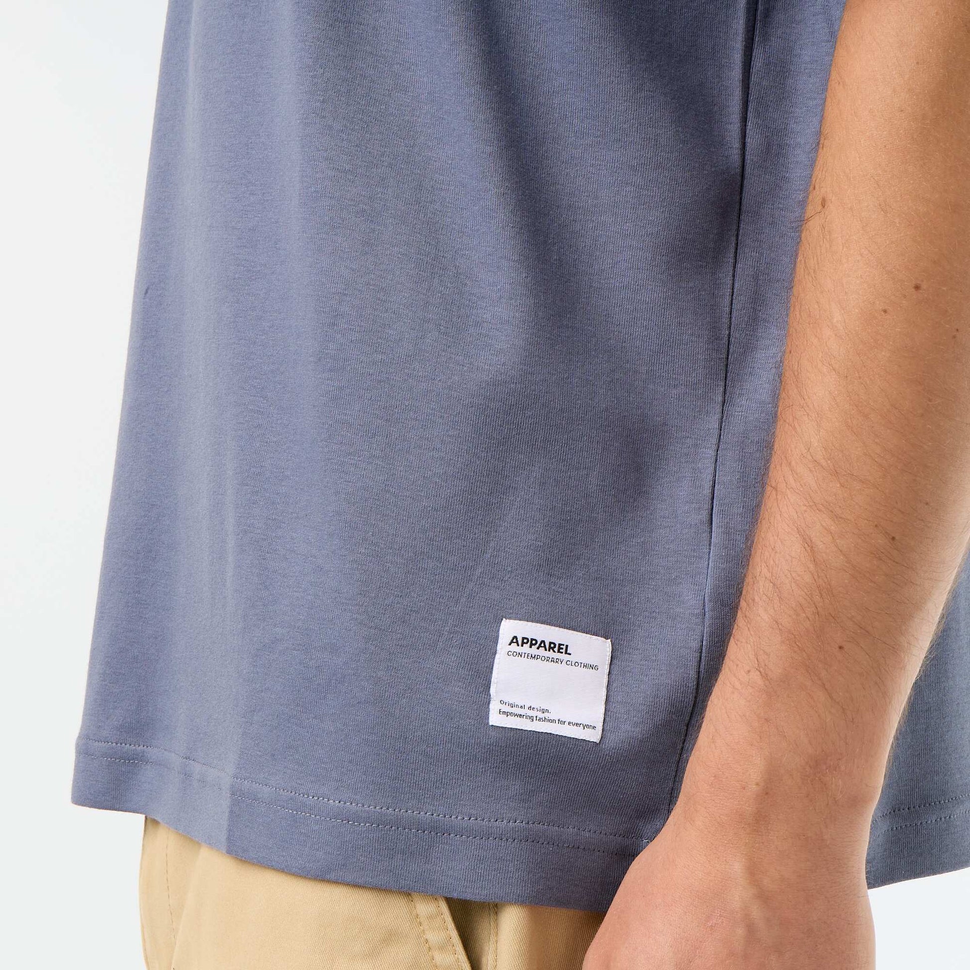 Round neck cotton T-shirt GREY