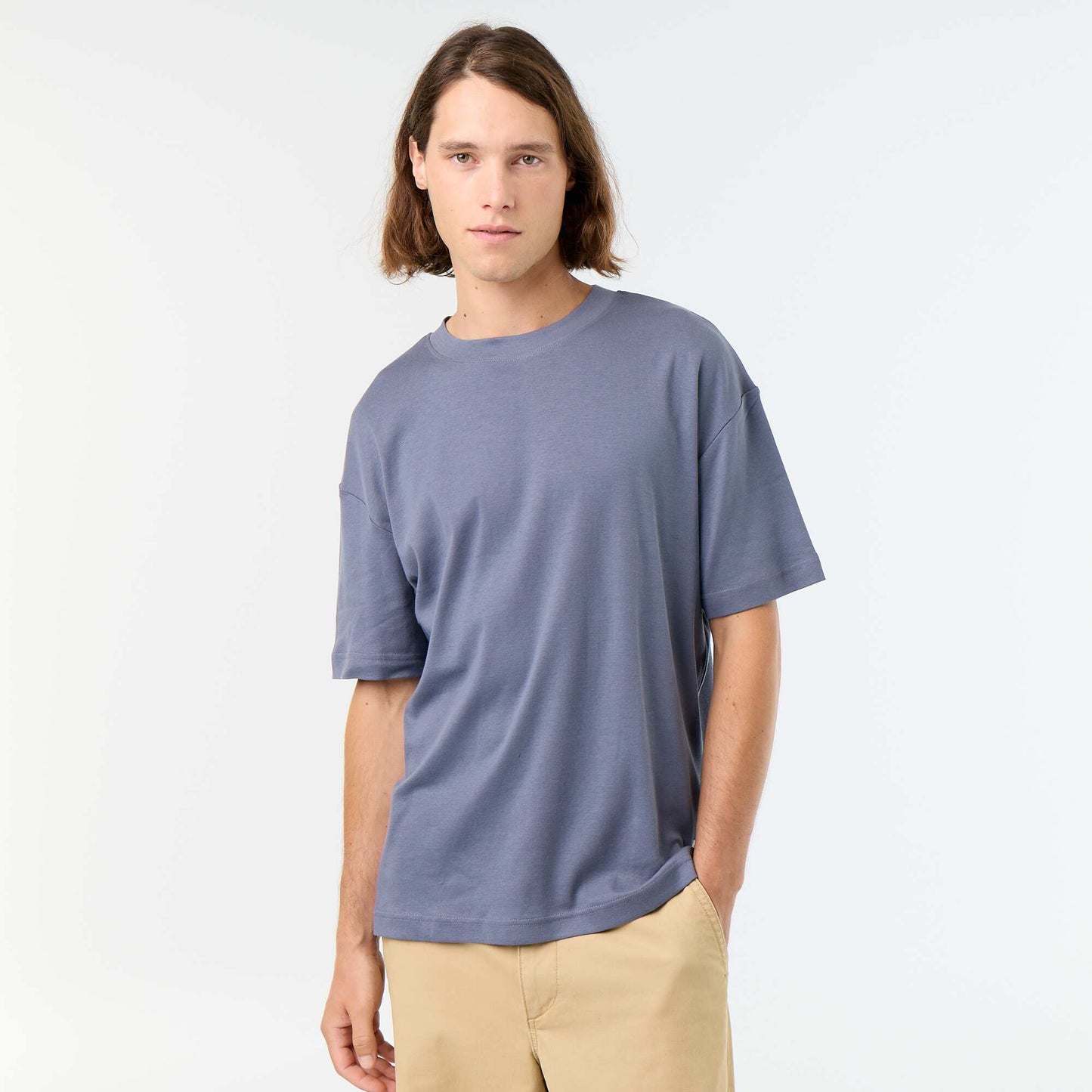 Round neck cotton T-shirt GREY