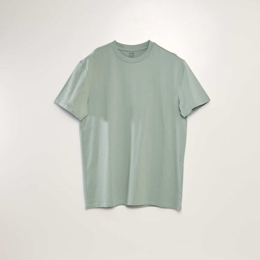 Round-neck cotton T-shirt GREEN