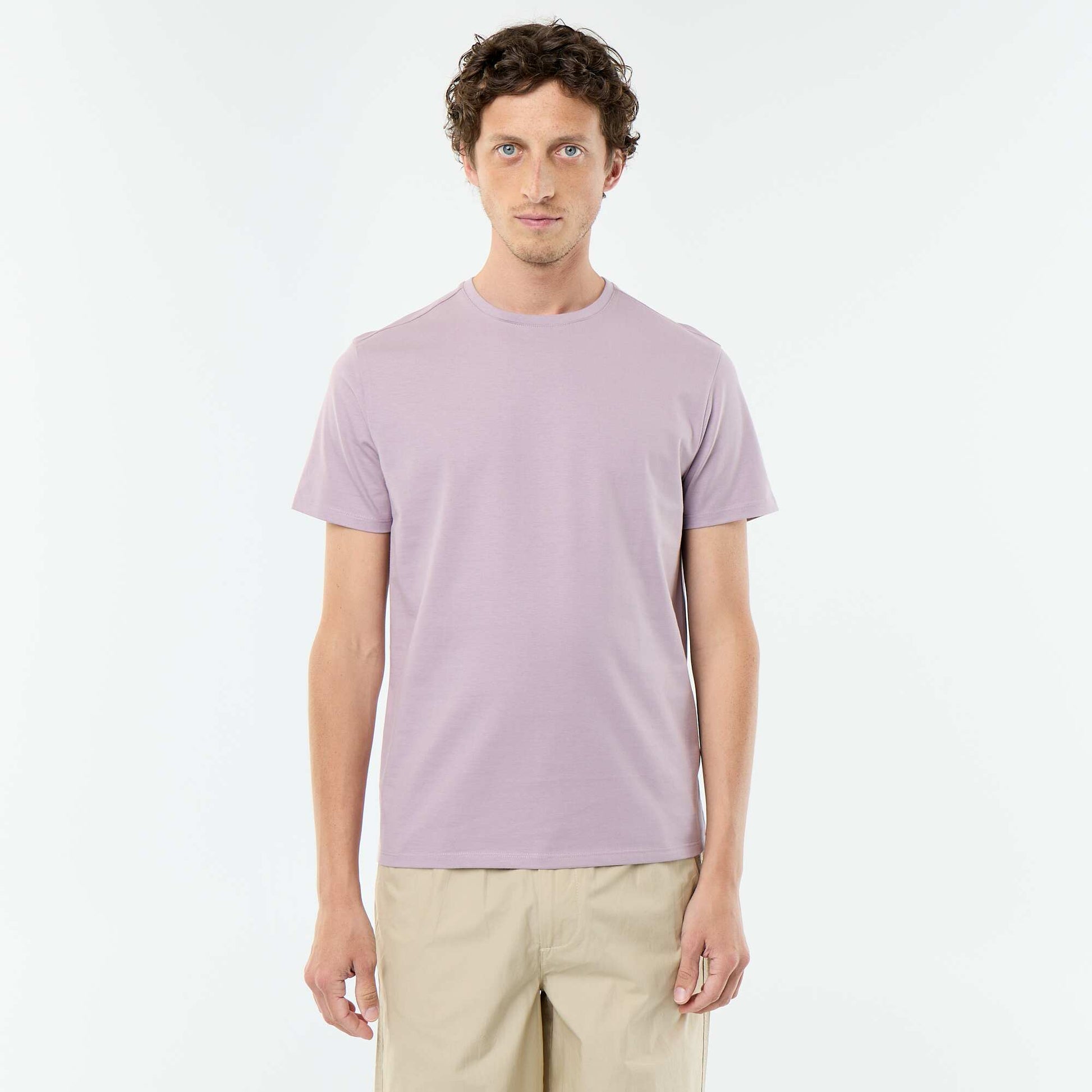 Round-neck cotton T-shirt PINK