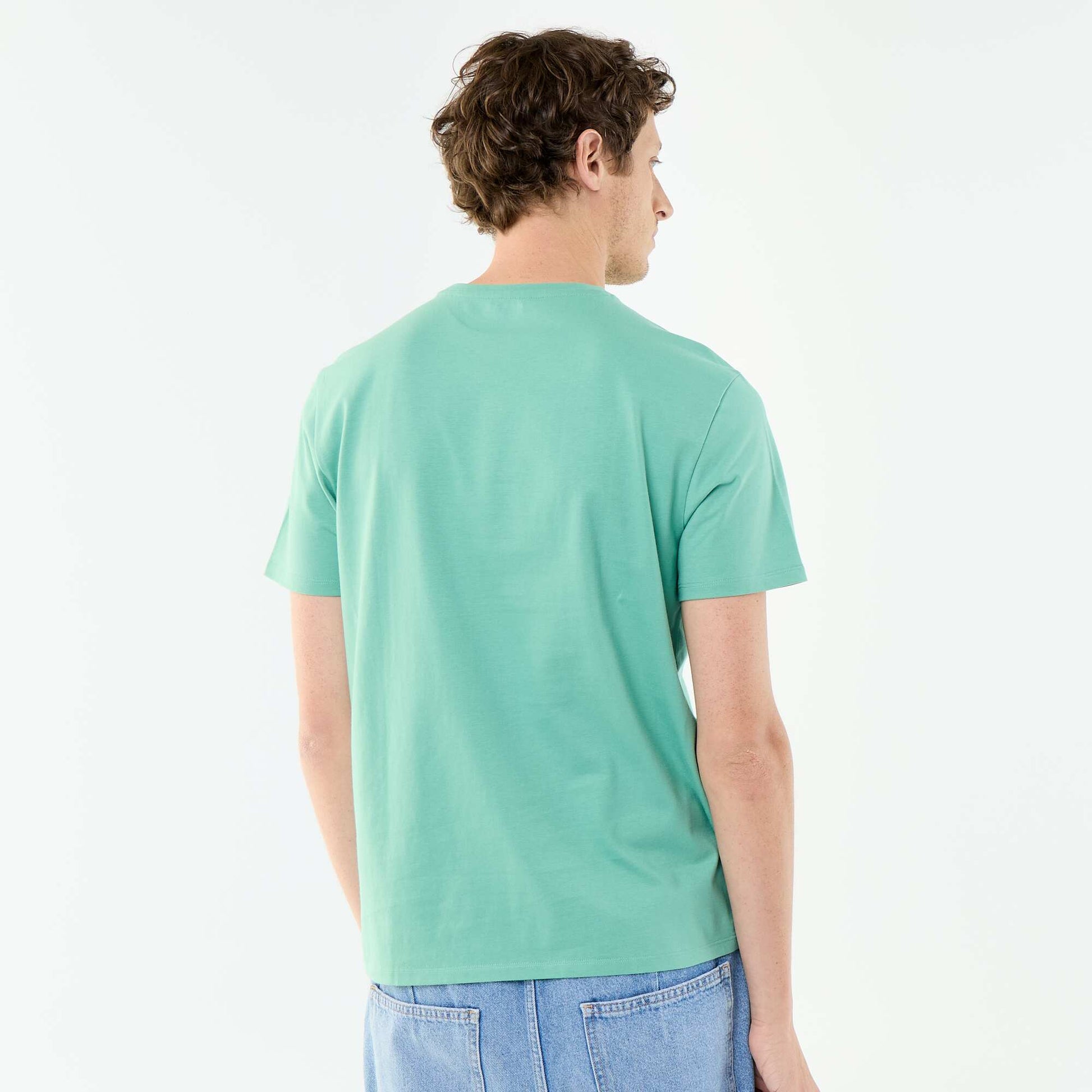 Round-neck cotton T-shirt GREEN