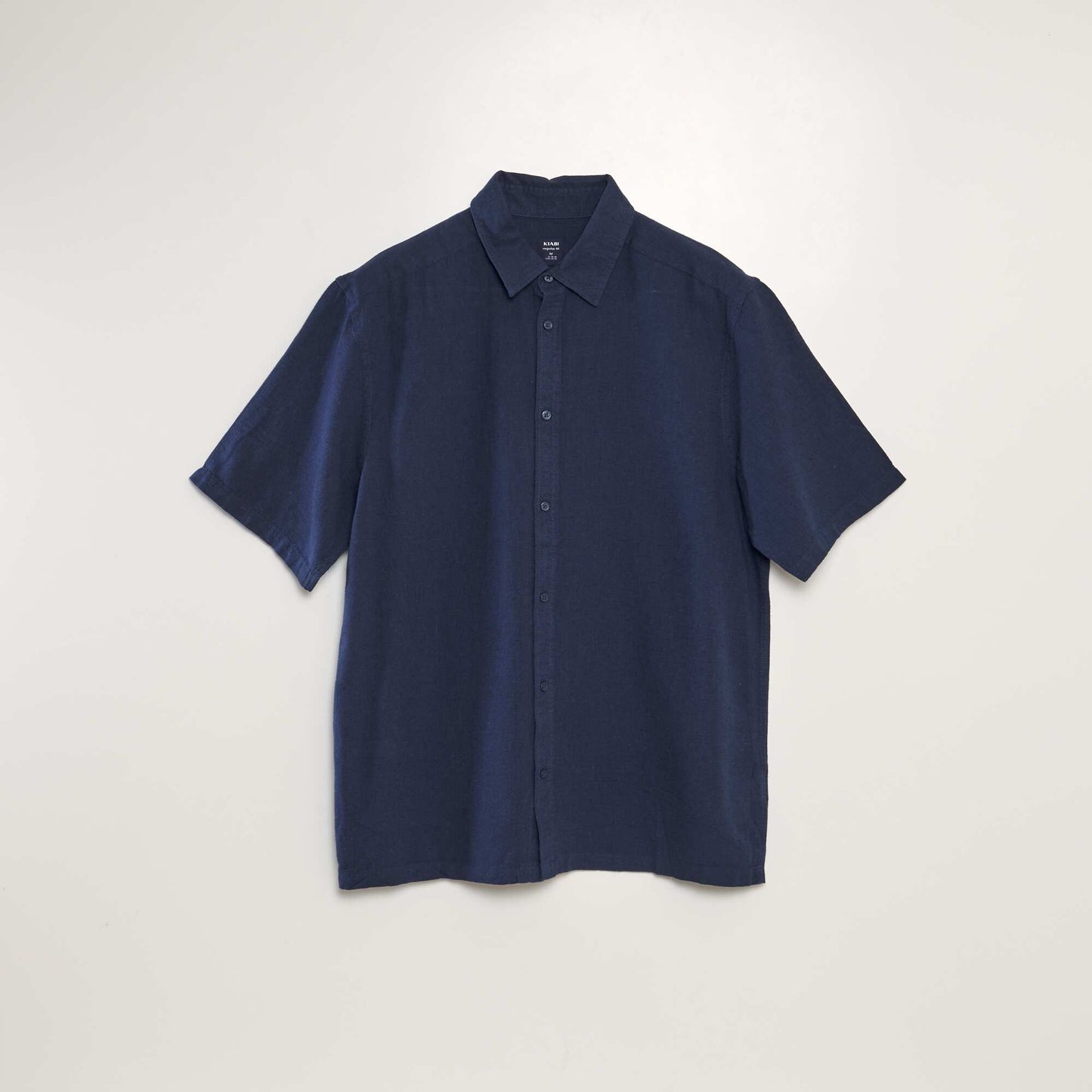 Short-sleeved shirt with linen BLACK