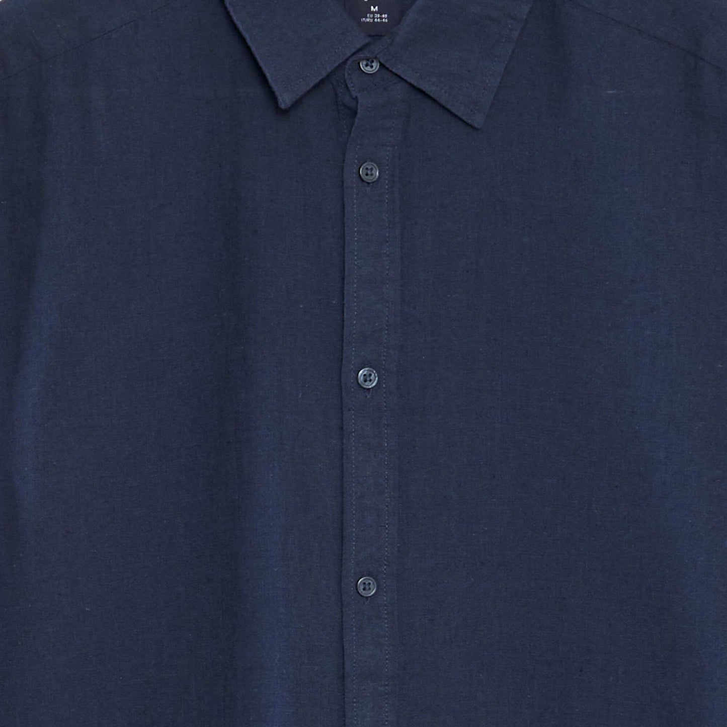 Short-sleeved shirt with linen BLACK