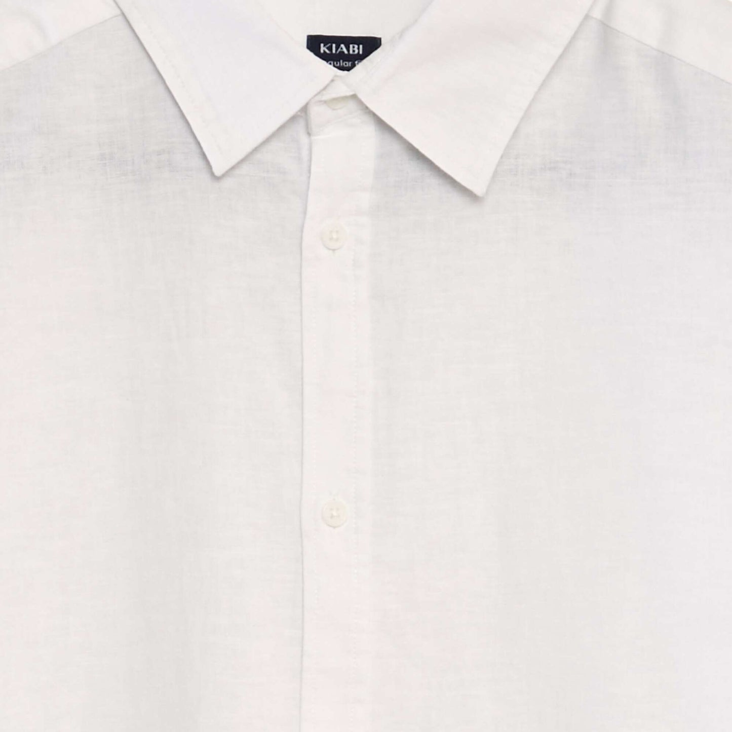 Short-sleeved shirt with linen white