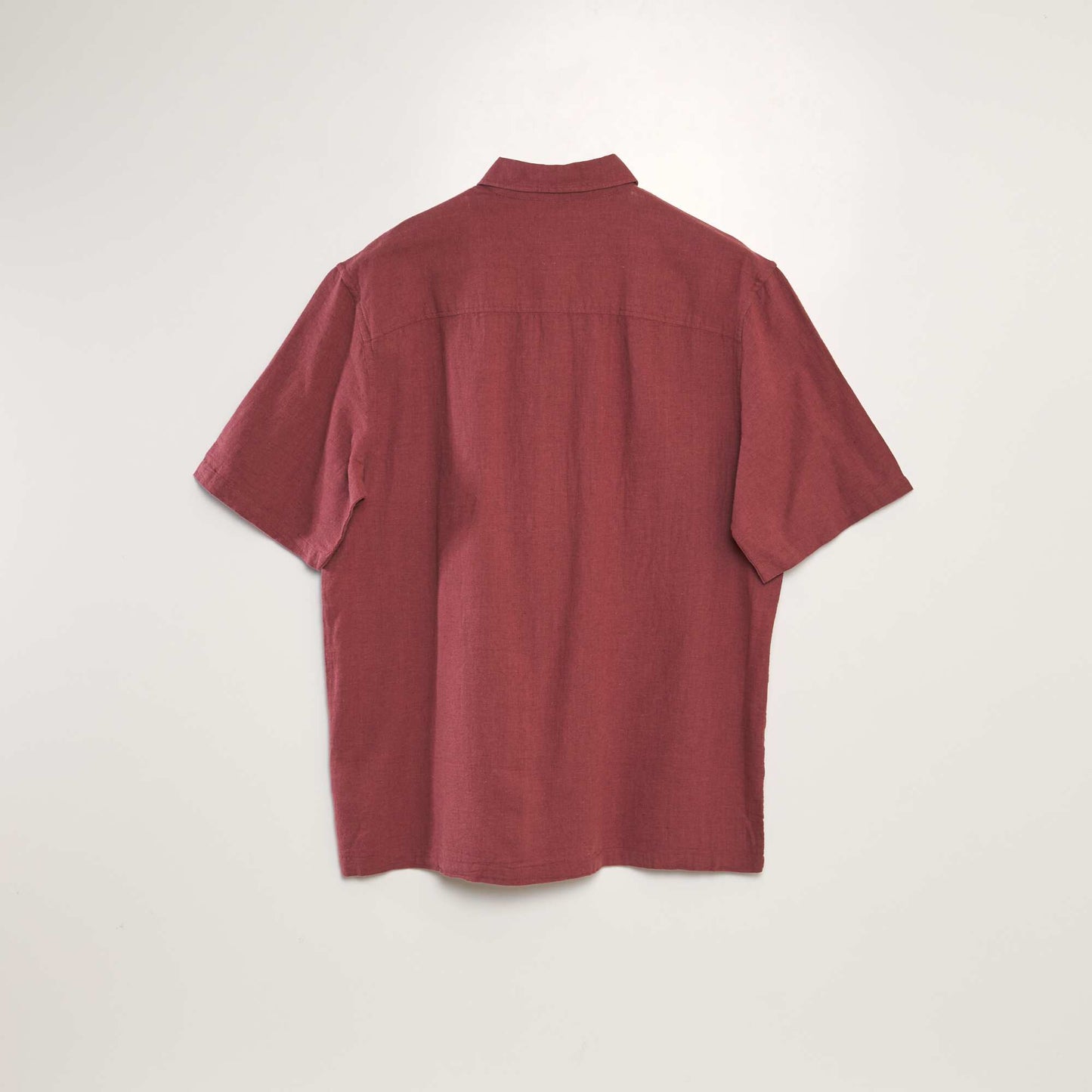 Short-sleeved shirt with linen RED