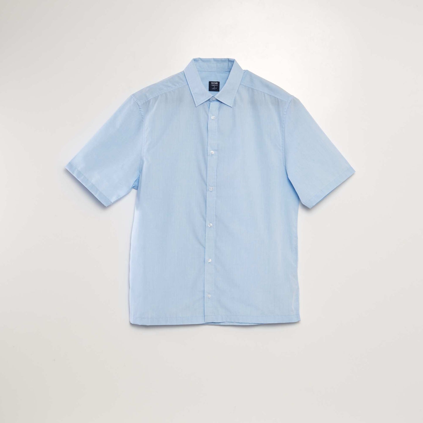 Short-sleeved poplin shirt BLUE