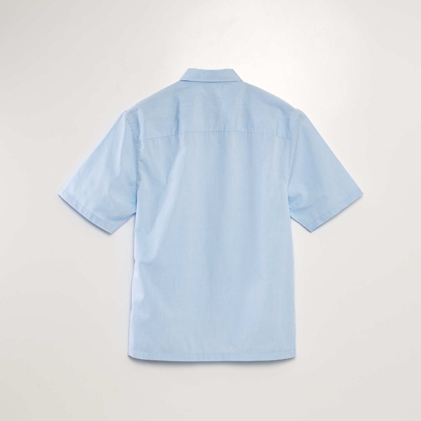 Short-sleeved poplin shirt BLUE