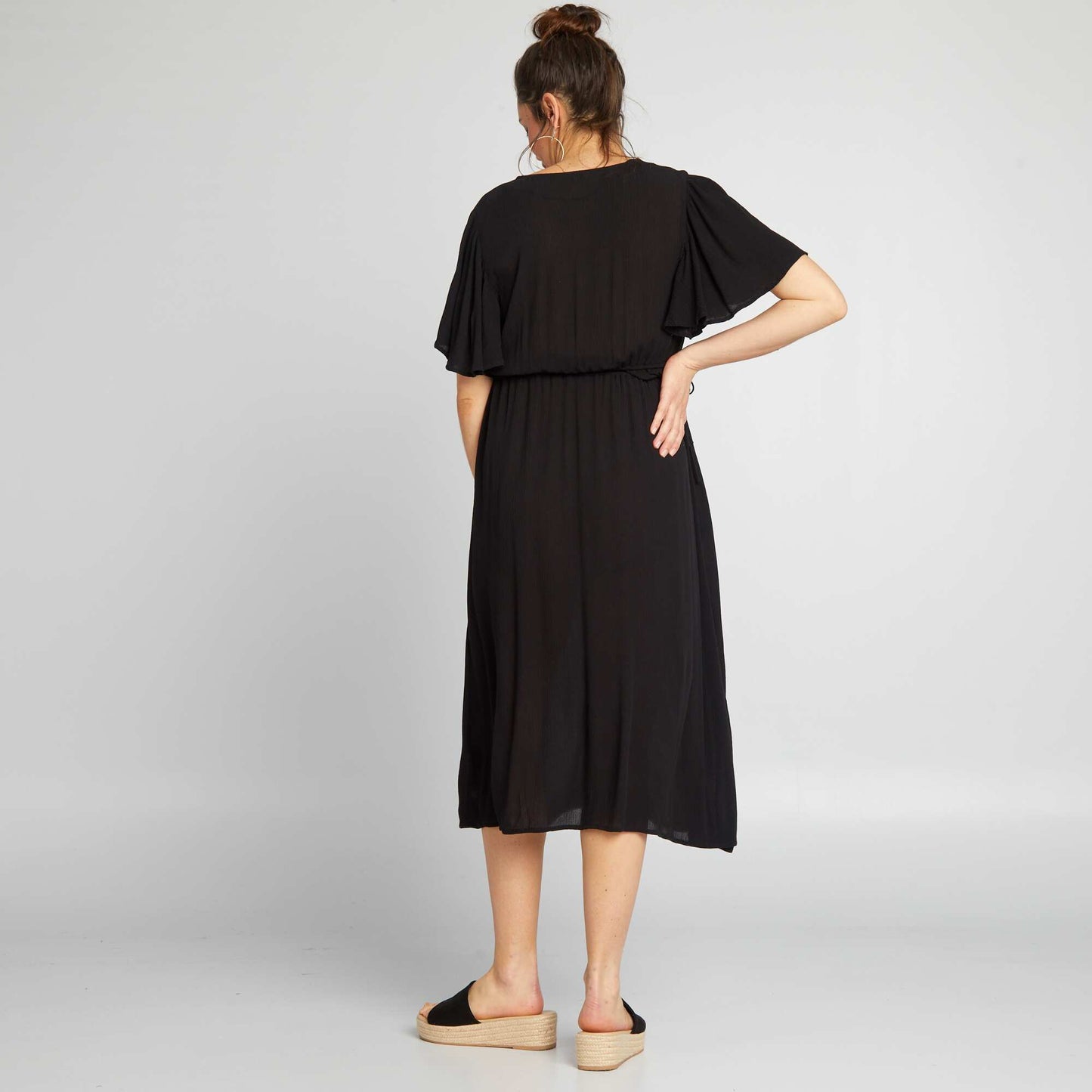 Long maternity dress black