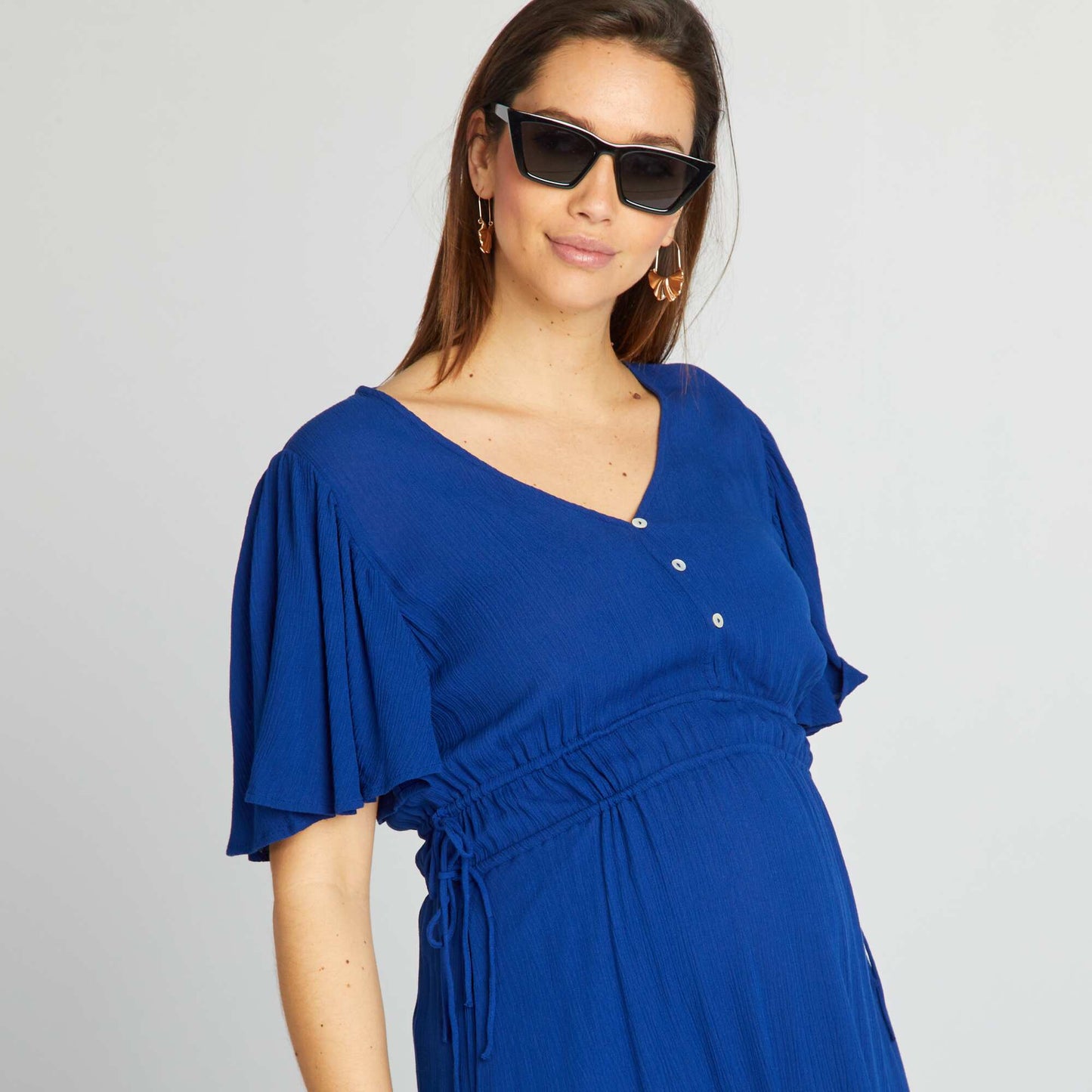 Long maternity dress BLUE