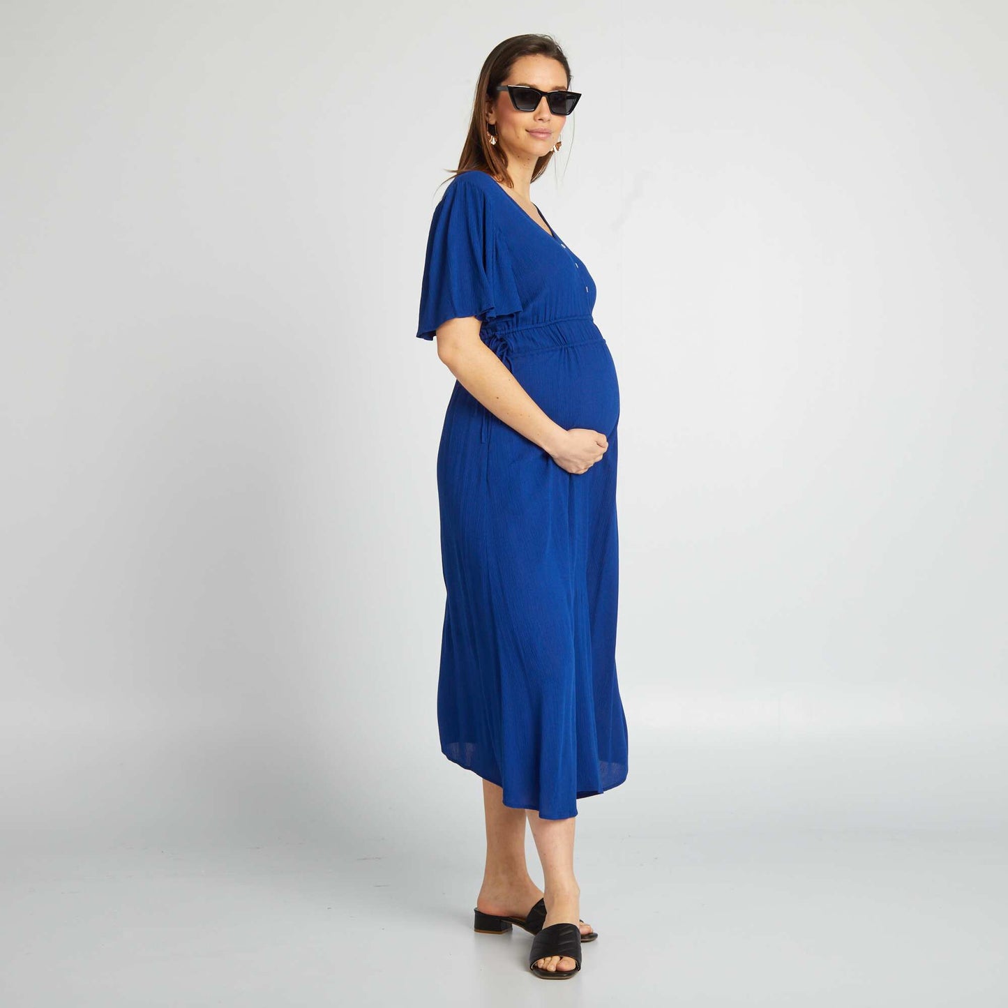 Long maternity dress BLUE