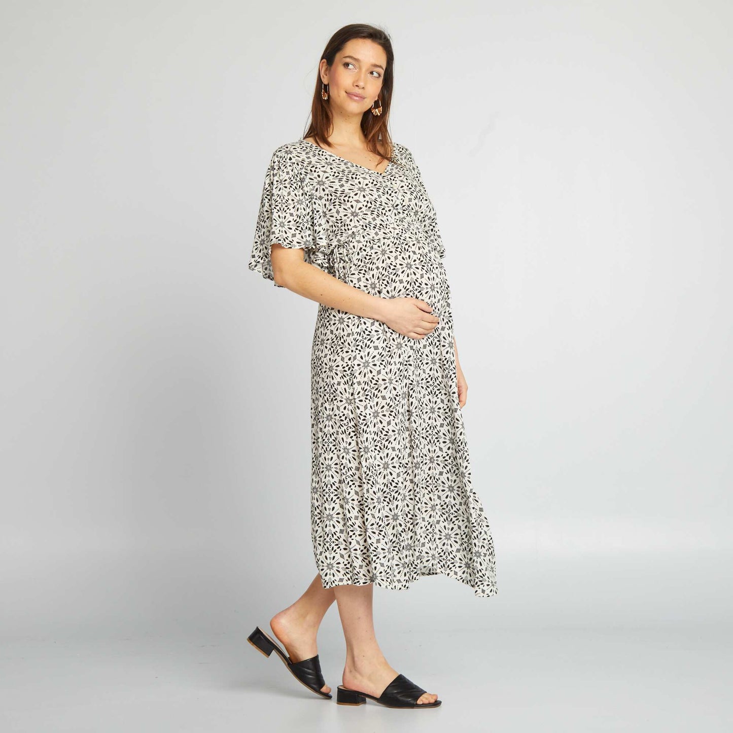 Long maternity dress BEIGE