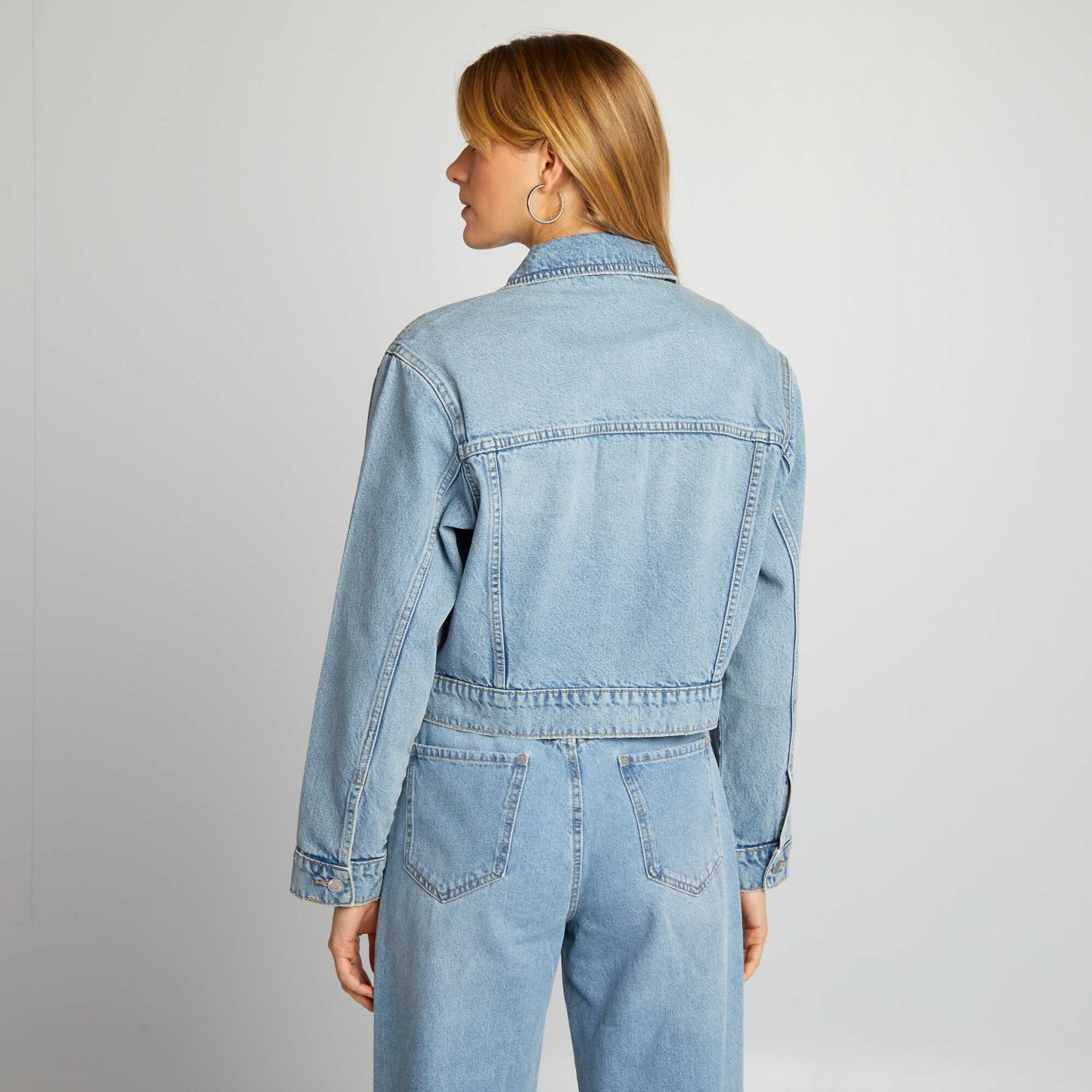 Cropped denim jacket BLUE