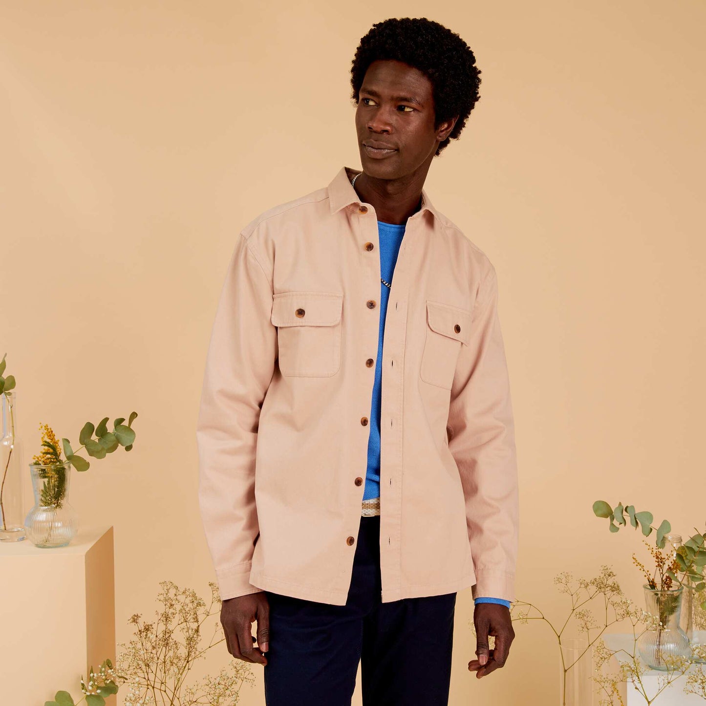 Cotton overshirt PINK