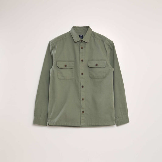 Cotton overshirt KHAKI